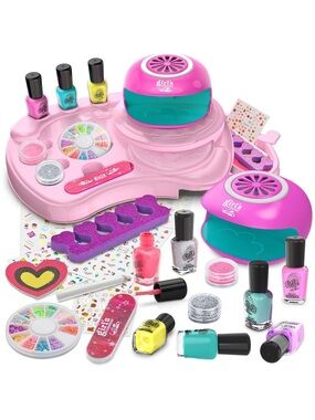 Kids Nail Art Kit Nail Polish Set w Dryer Glitter Studio Gift
